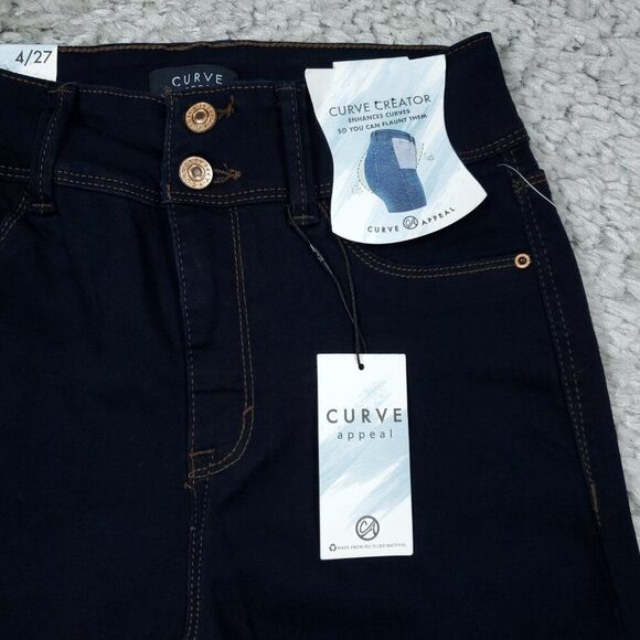 Curve Appeal Blue Curve Creator High Rise Skinny Jeans Stretch Size 4 27 - Picture 3 of 8